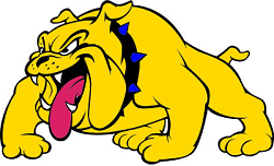 Picture of a yellow bulldog logo